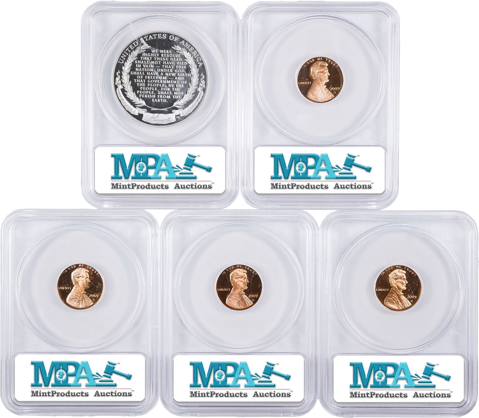 ANACS Proof 5 Pc Lincoln Cent & Commemorative Set - 2