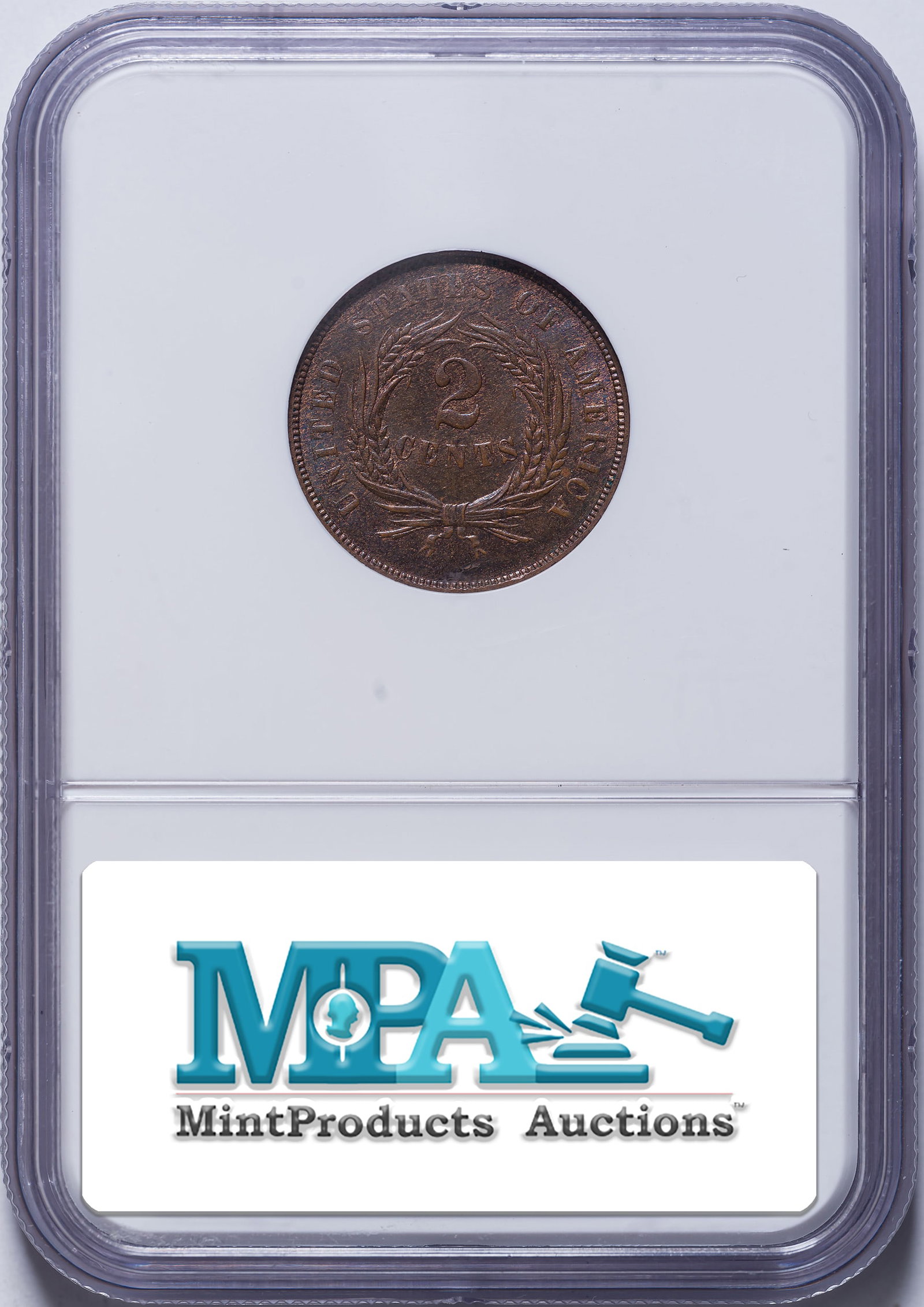 NGC MS-63 BN 1868 Two-Cents - 2