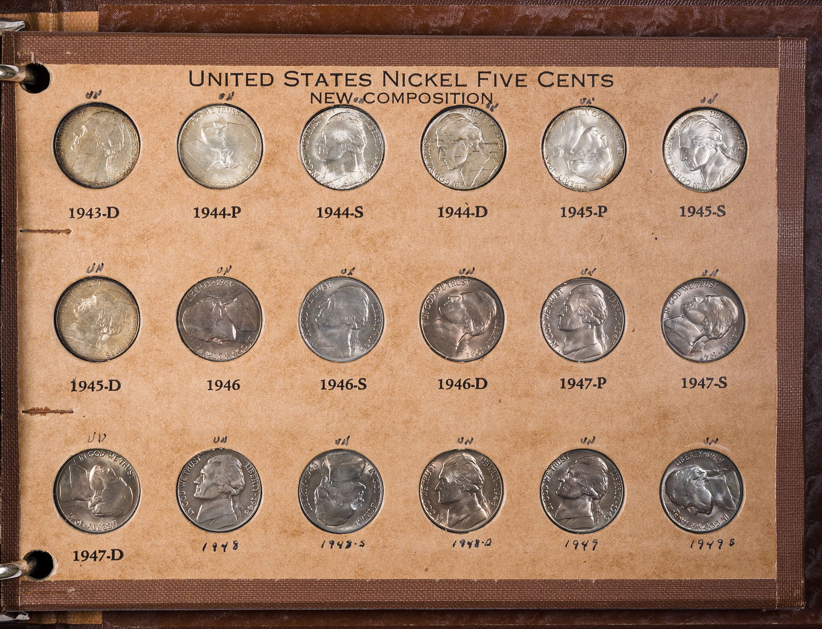 Mostly UNC 1938-64 Jefferson Nickel Set - 2