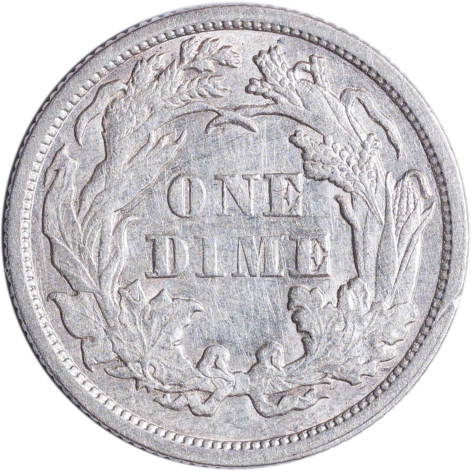AU Details 1874 Arrows Dime - 2