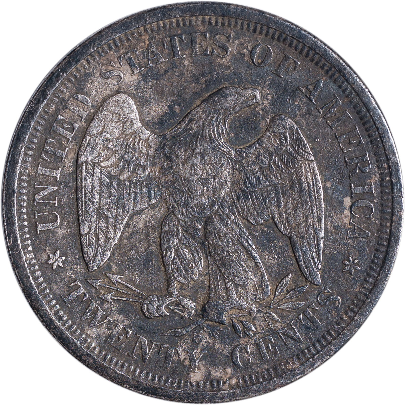EF-40+ 1875-S Twenty-Cents - 2