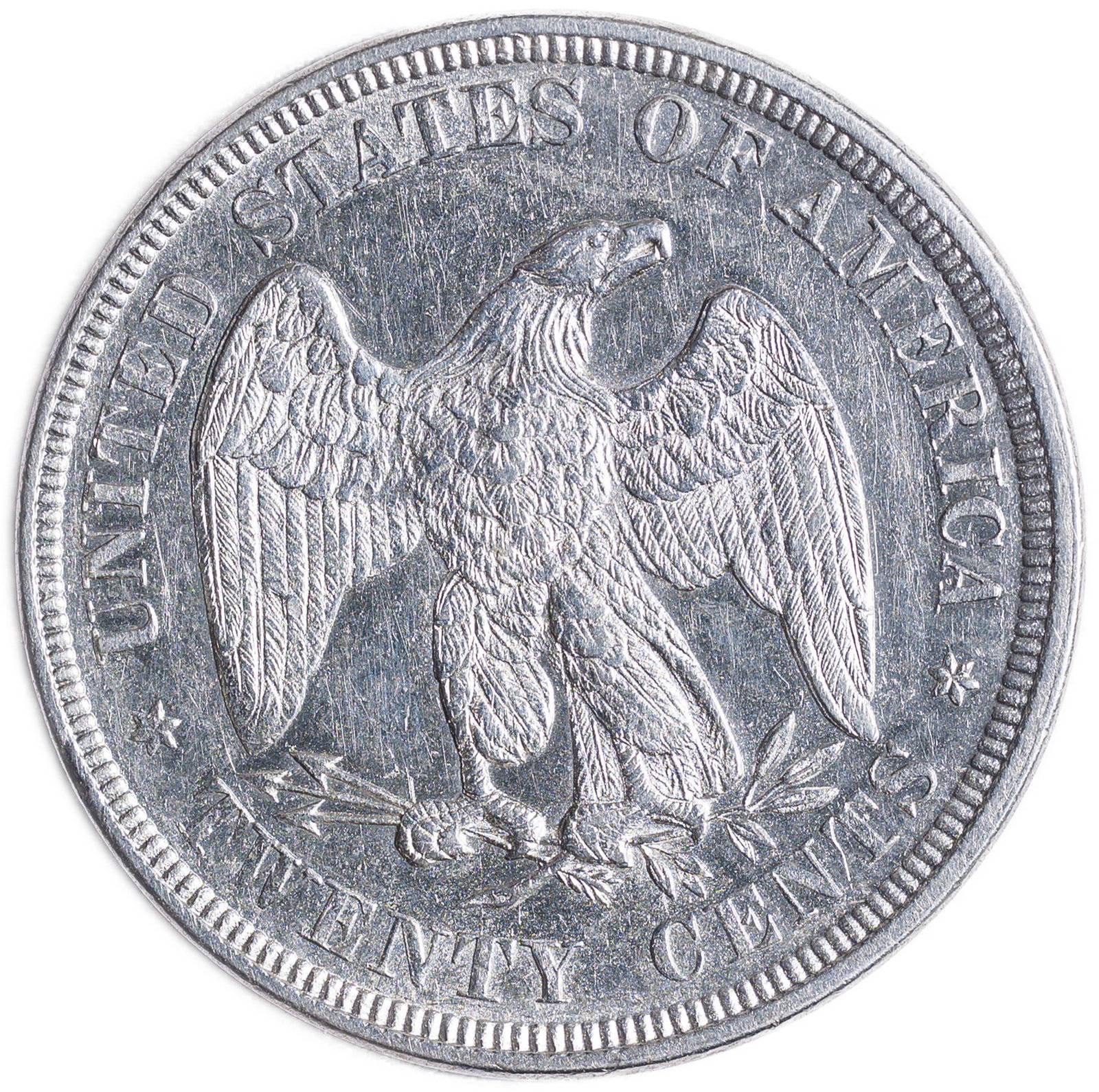 AU Details 1876 20-Cents - 2