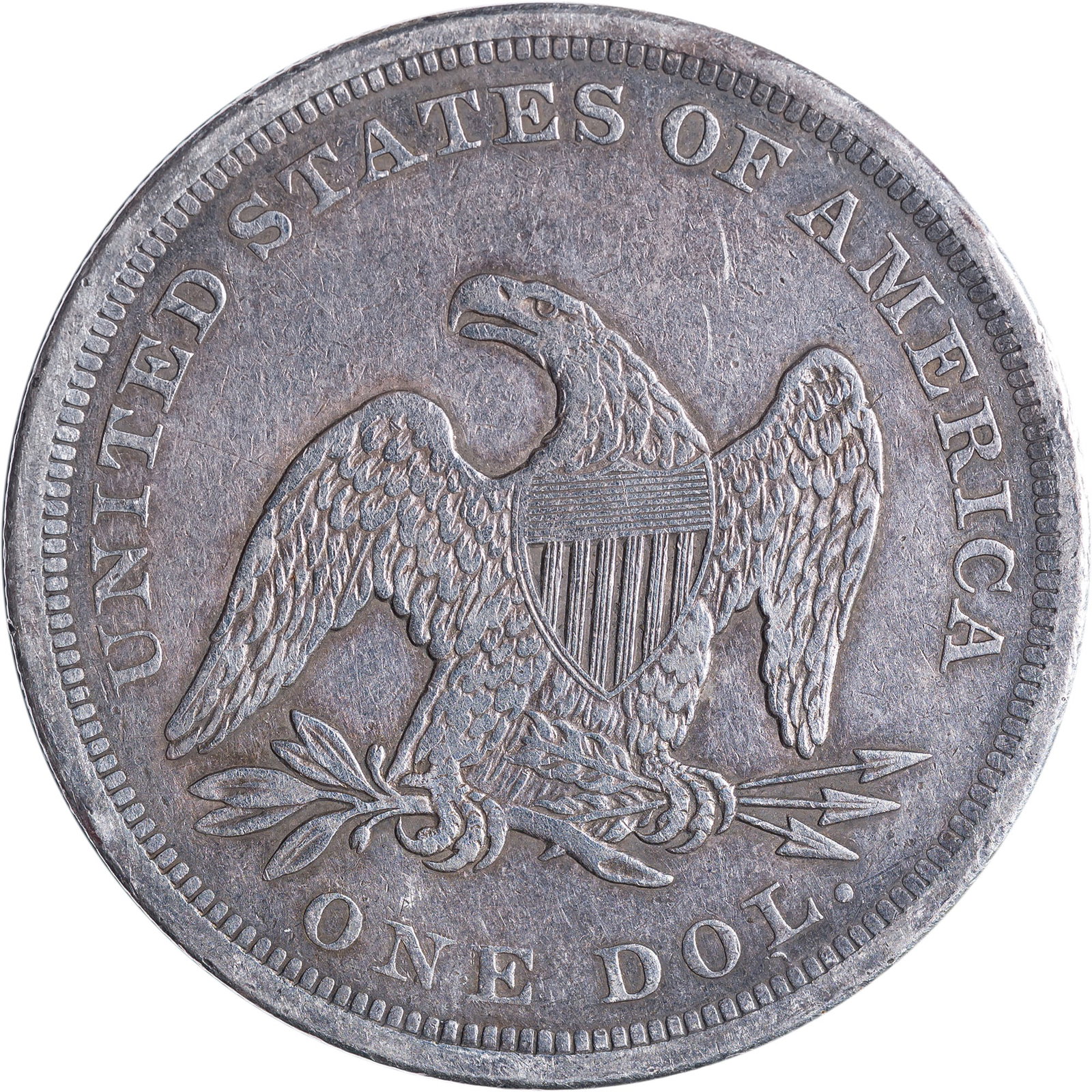 VF+ Details 1841 Liberty Seated Dollar - 2