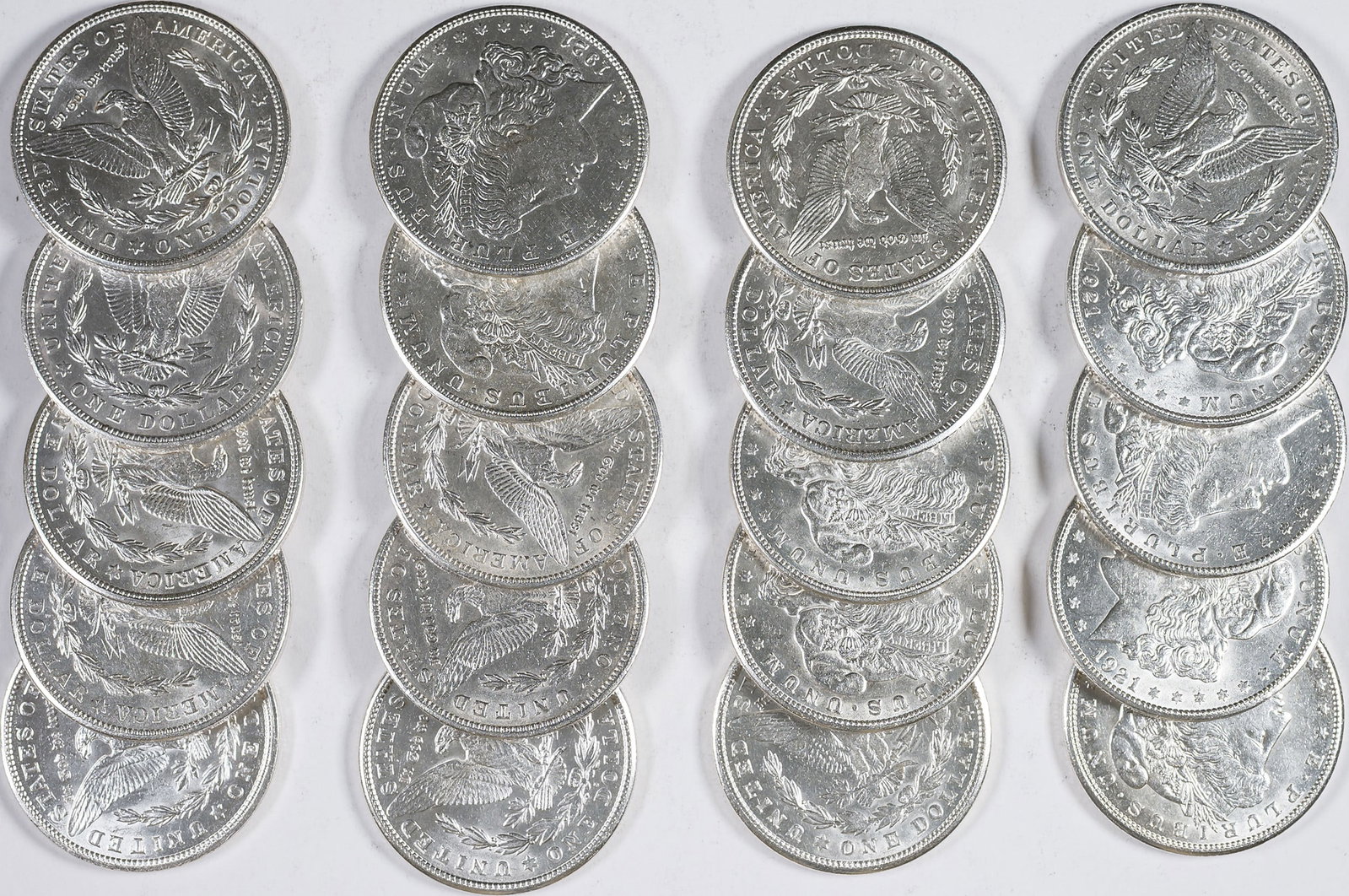 AU Roll Of 1921-S Morgan Dollars