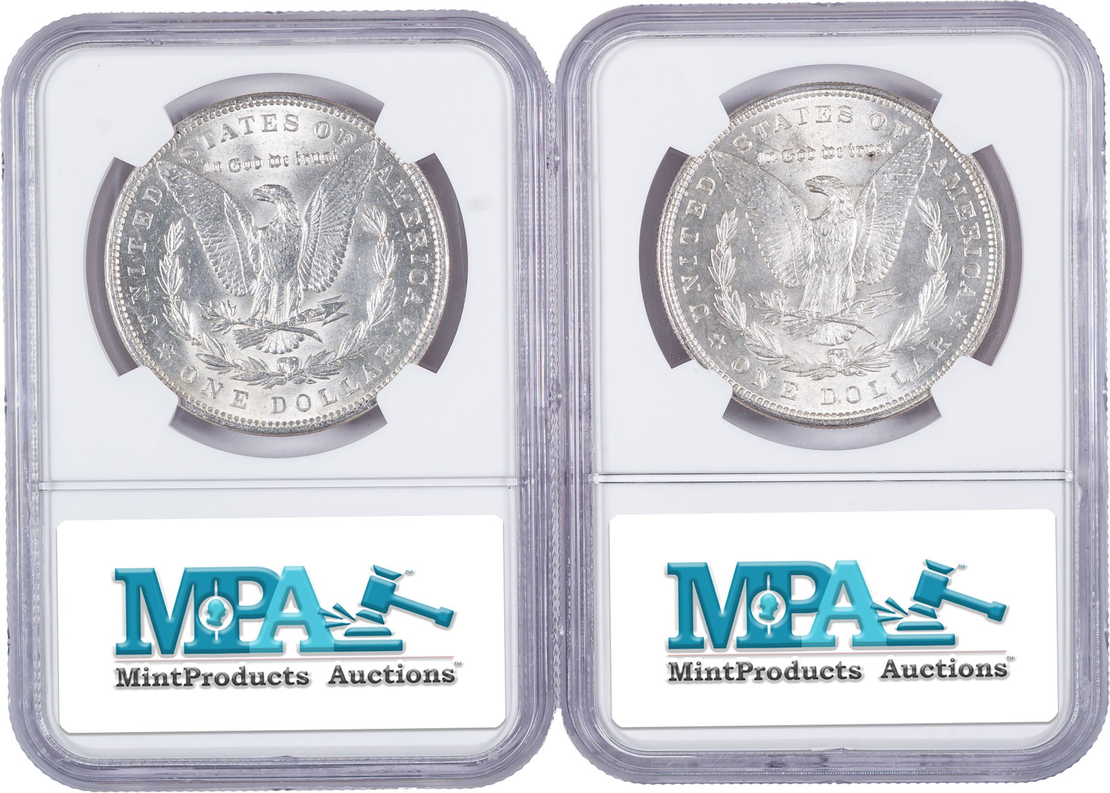 NGC Mint State Morgan Dollar Pair - 2