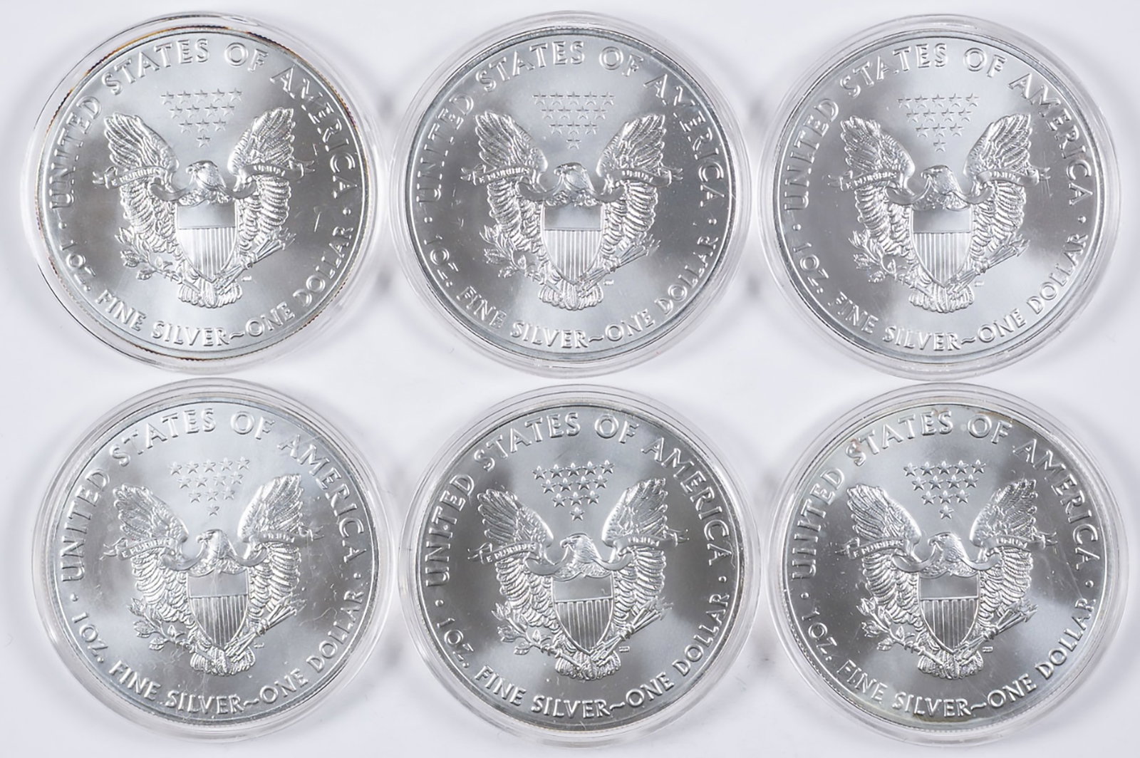 1/2 Dozen Mixed Gem BU Silver Eagles - 2