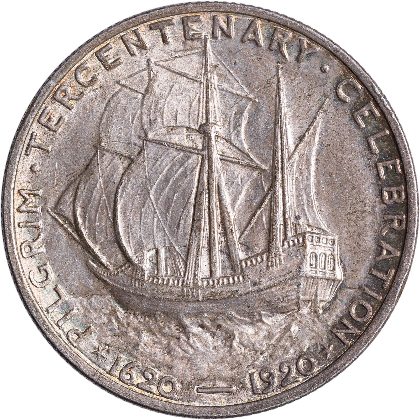 MS-60 1921 Pilgrim Half Dollar - 2