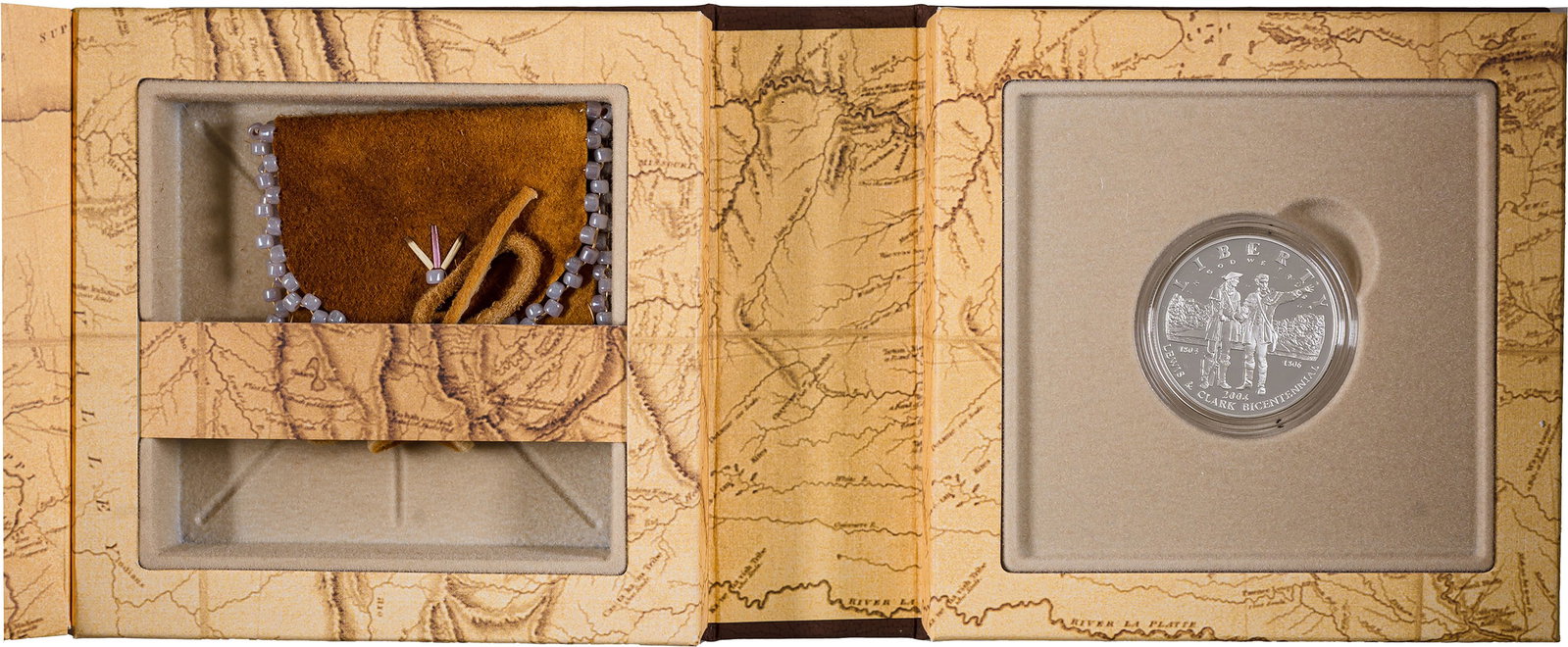 2 Pieces 2004 Lewis & Clark Coin And Pouch Set - 2