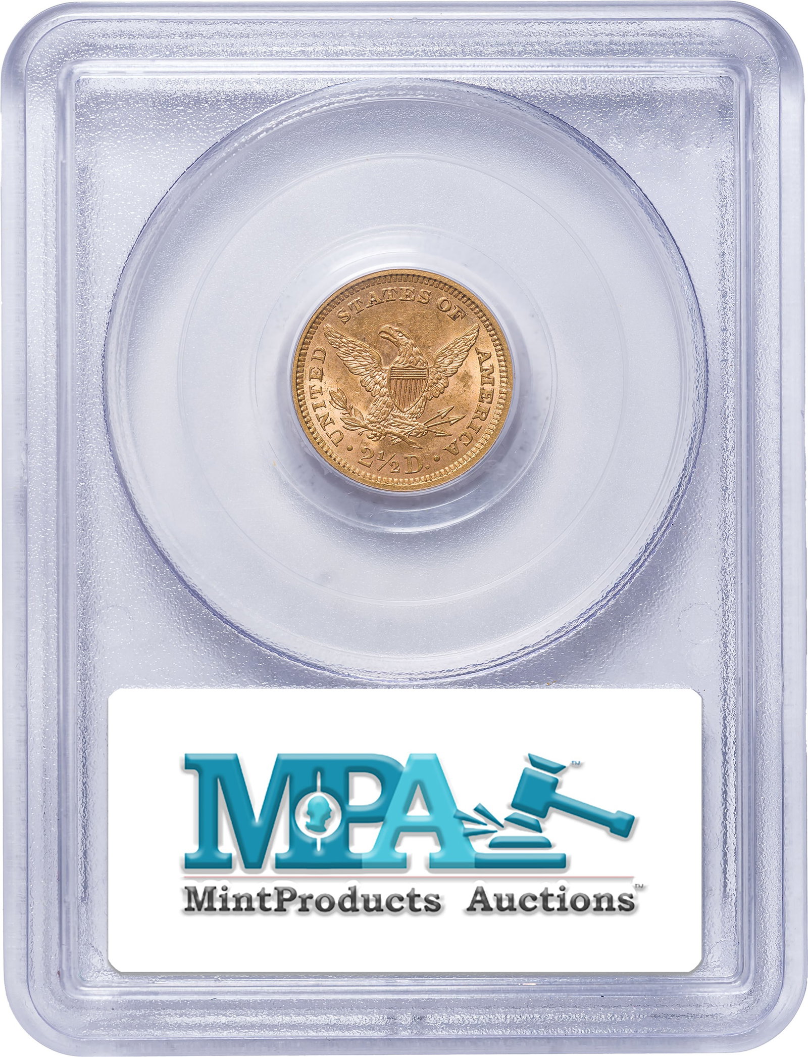 PCGS MS-62 CAC Gold Bean 1861 $2.50 Gold - 2