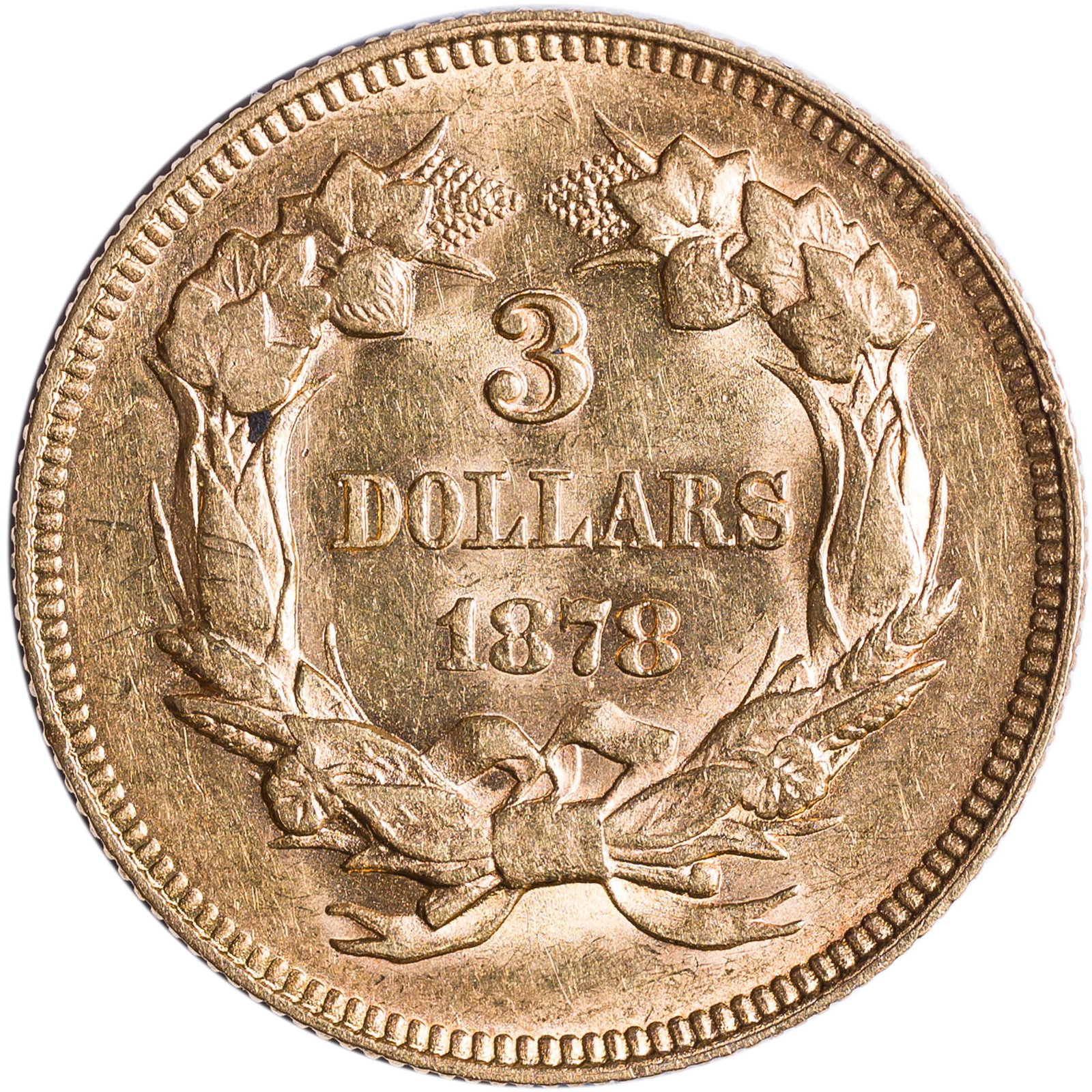 Choice AU-58 1878 $3 Gold - 2