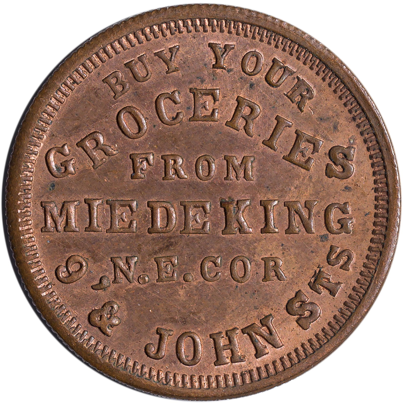 CWT. Ohio. MS-62 RB 1863 Store Card - 2