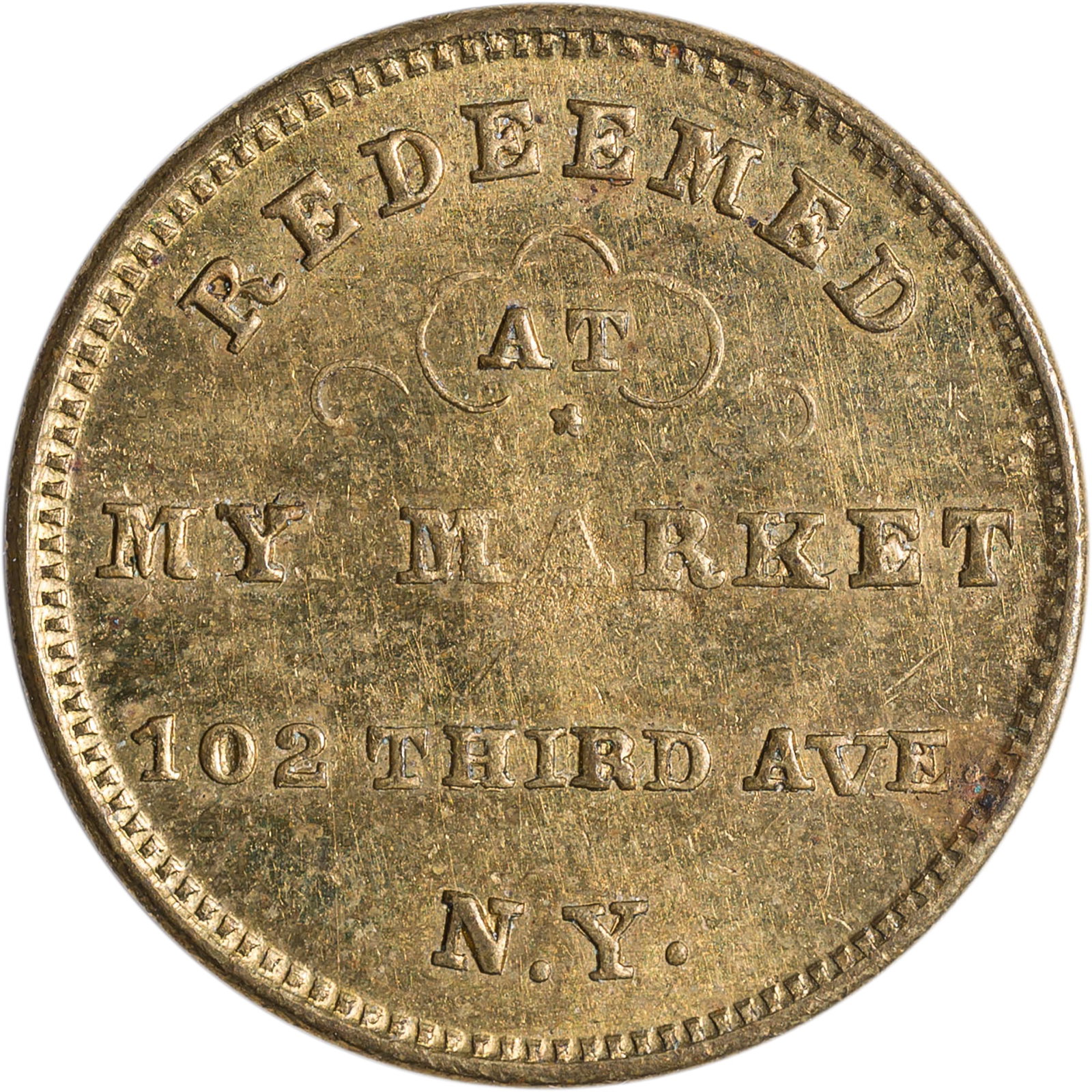 CWT. New York. MS-62 Undated (1860s) Store Card - 2