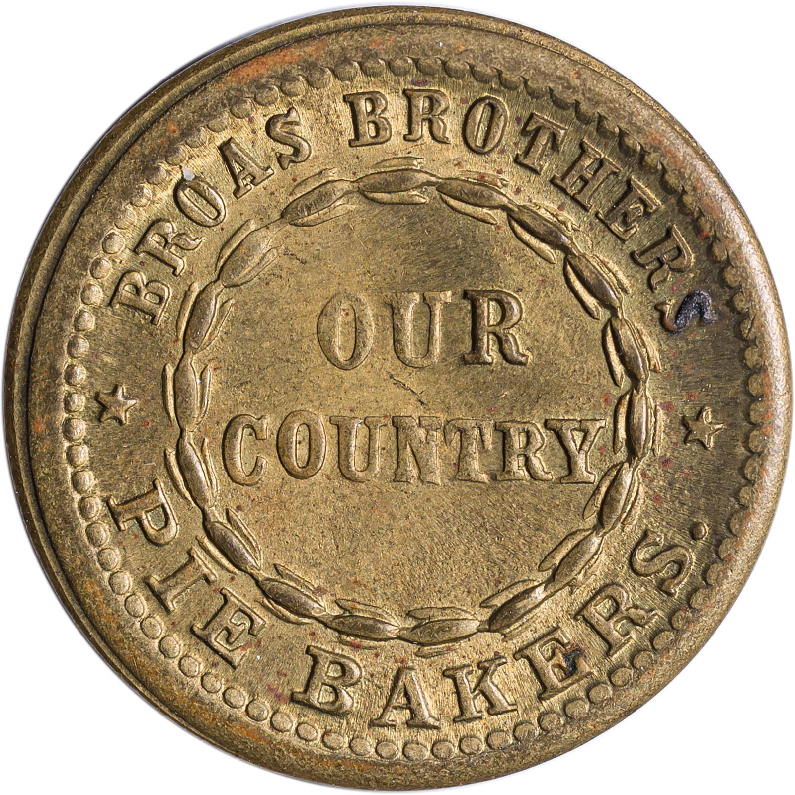 CWT. New York. MS-63 1863 Store Card - 2