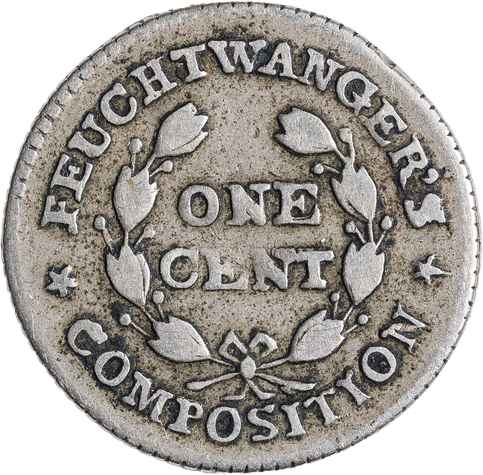 Fine-12 1837 Feuchtwanger Cent - 2