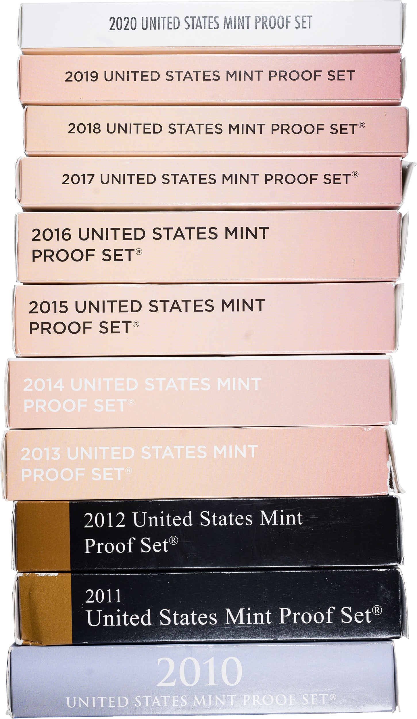 A 2nd 2010-2020 Proof Set Run: Includes one of each from 2010-2020. All are housed in OGP. (Total 11 pcs)