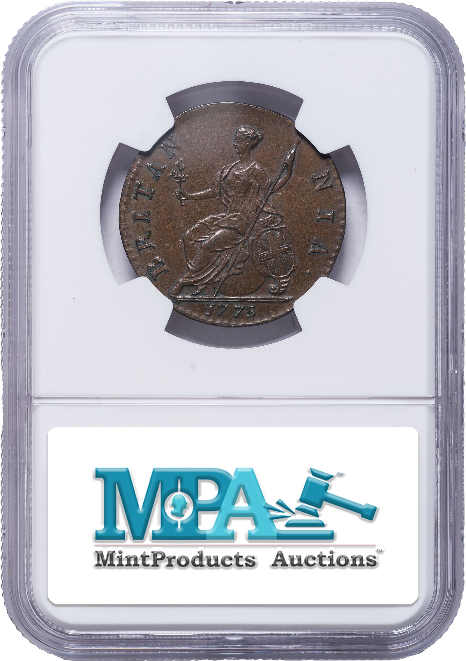 Great Britain. NGC MS-63 BN 1775 Halfpenny - 2