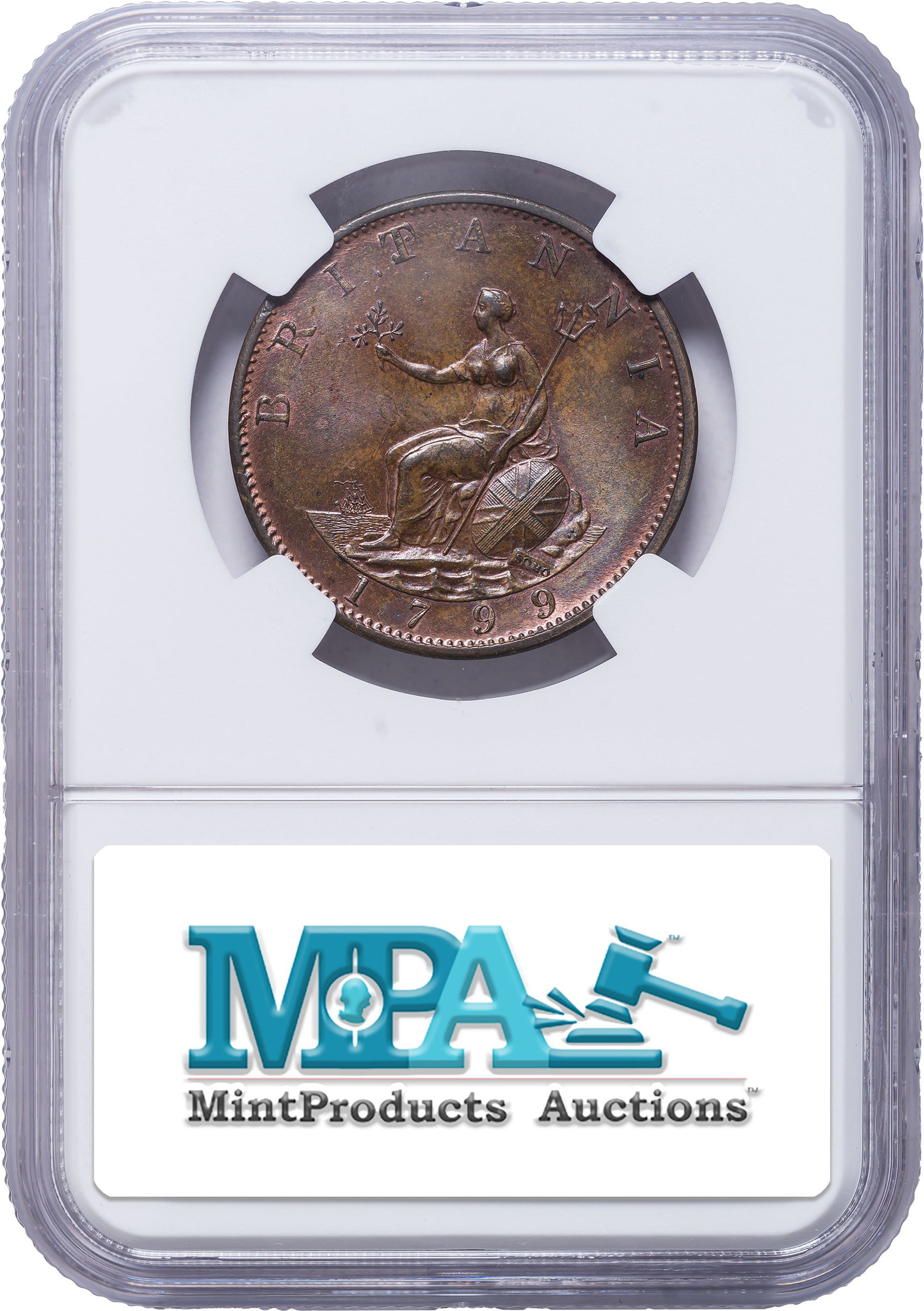 Great Britain. NGC MS-64 BN 1799 Halfpenny - 2