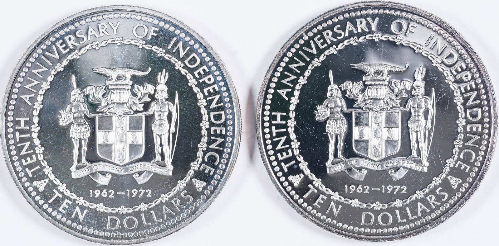 Jamaica. Pair Of Silver 1972 $10 - 2