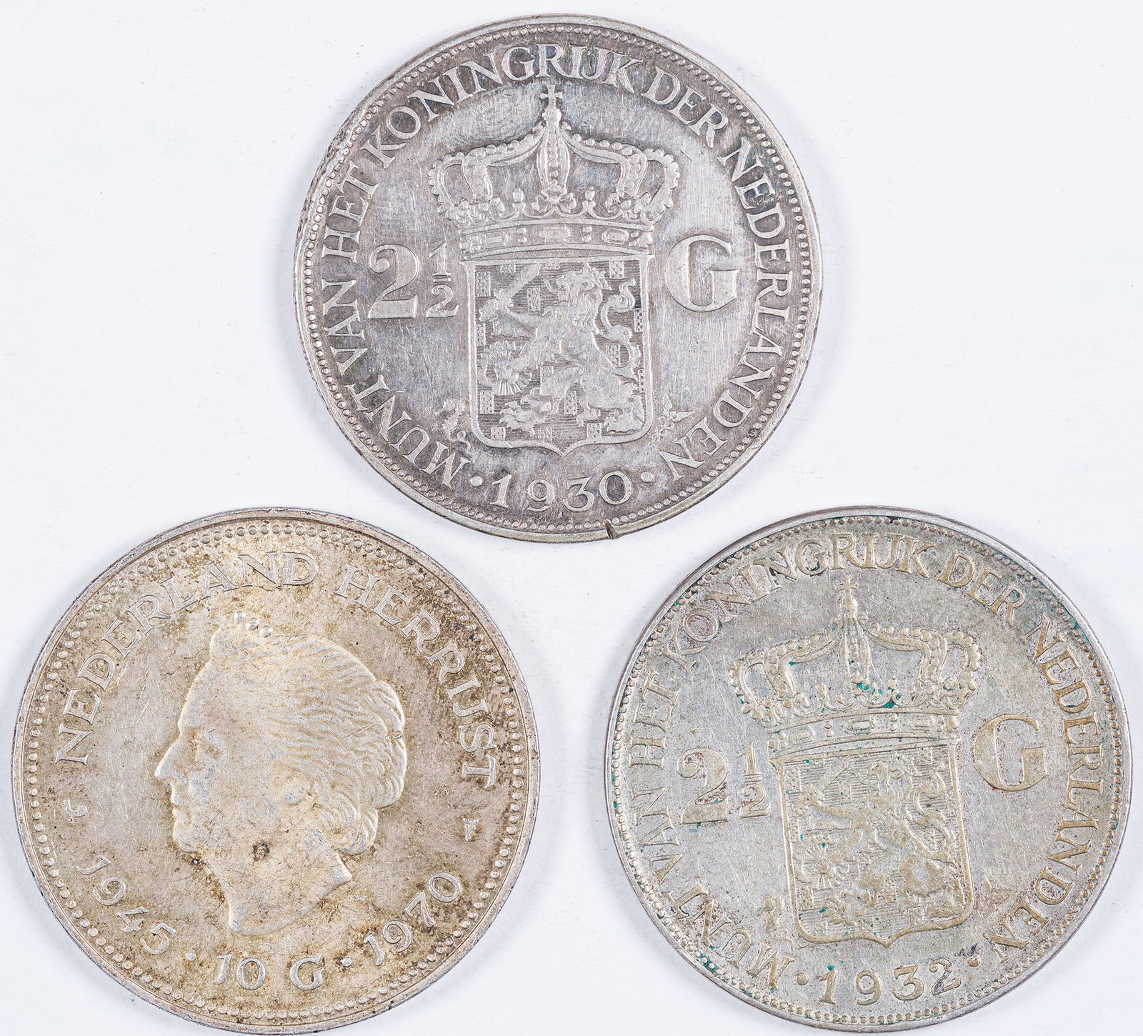 Netherlands. 3 Pcs 2 1/2 Gulden - 2