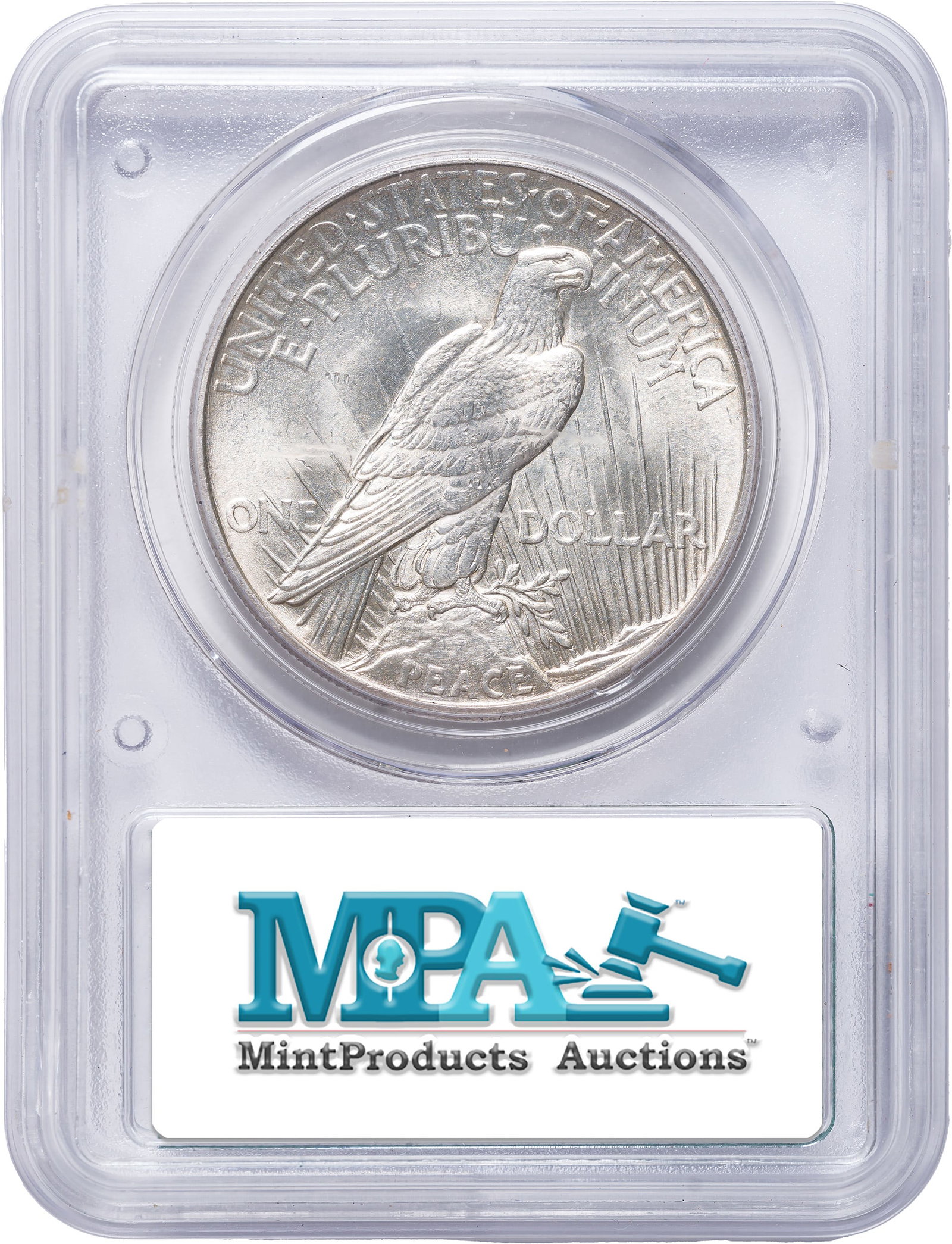 PCGS MS-62 CAC Doily Holder 1921 Peace Dollar - 2
