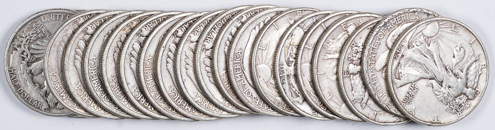 Roll Of Circulated 1942 Half Dollars (1 of 1)