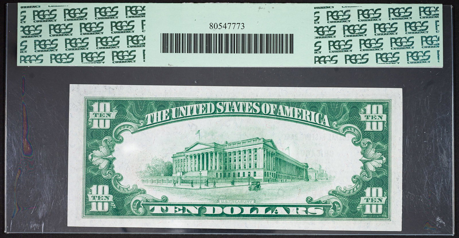 PCGS Gem-66 PPQ. 1929 $10 Federal Reserve Note - 2