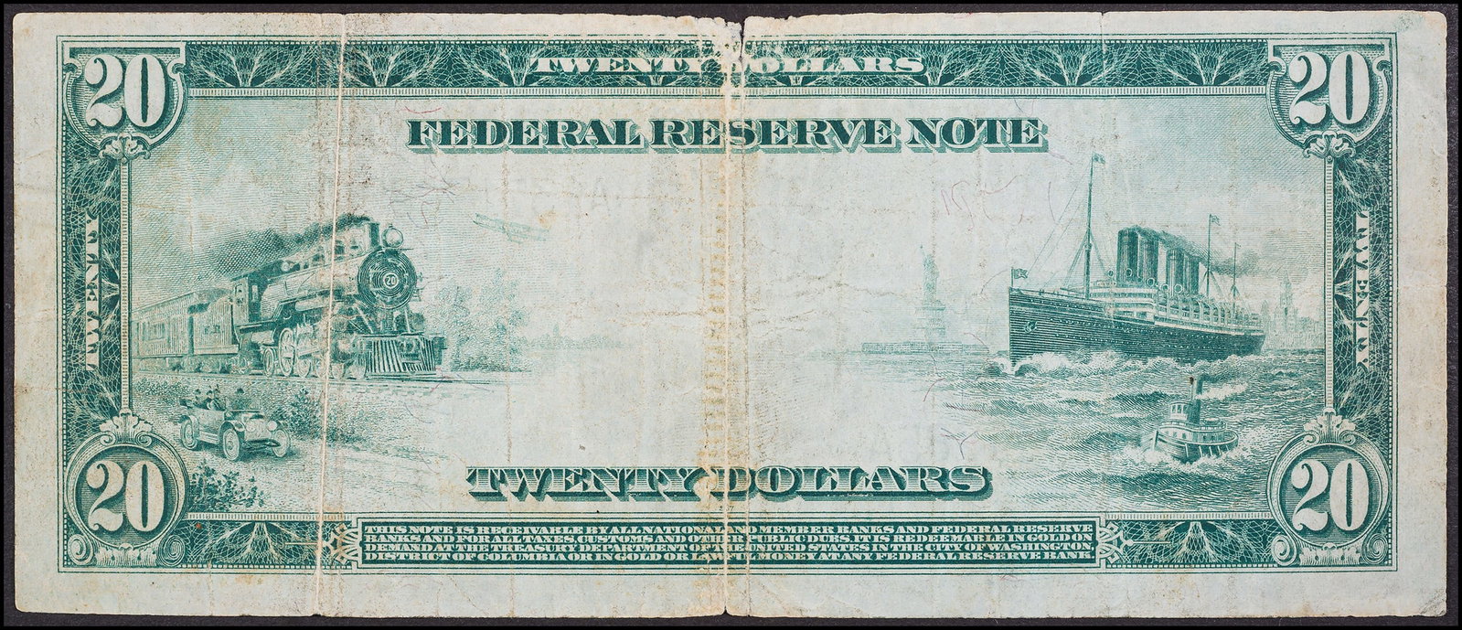 Fine 1914 $20 Federal Reserve Note - 2