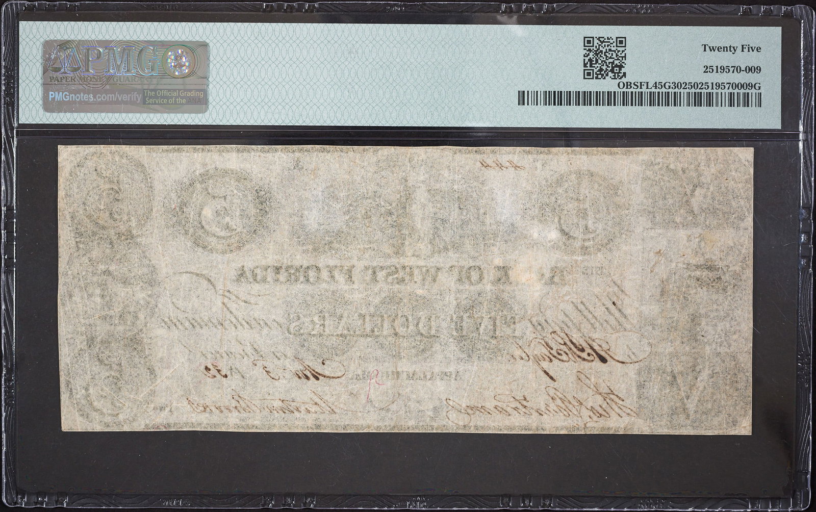 PMG VF-25 1832 Florida $5 Obsolete Currency - 2