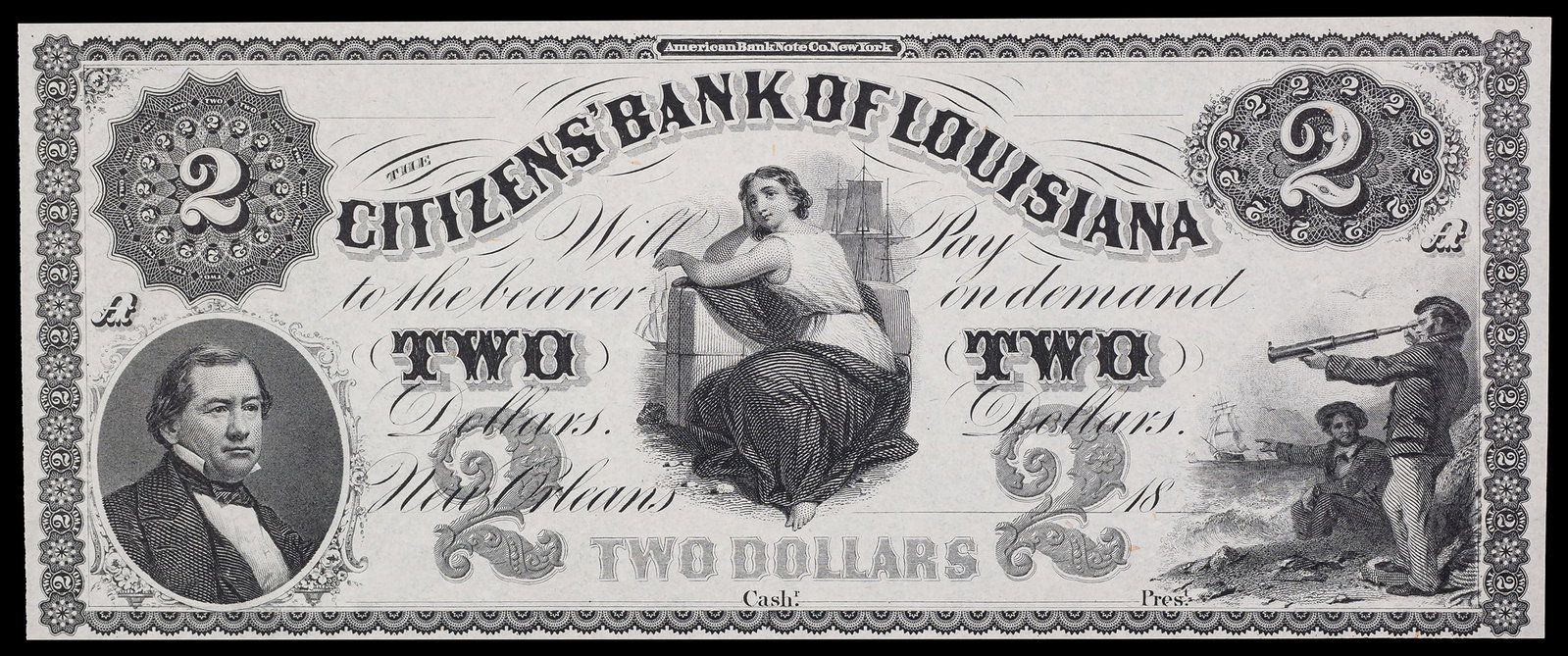 1800's New Orleans LA $1 & $2 Notes - 3