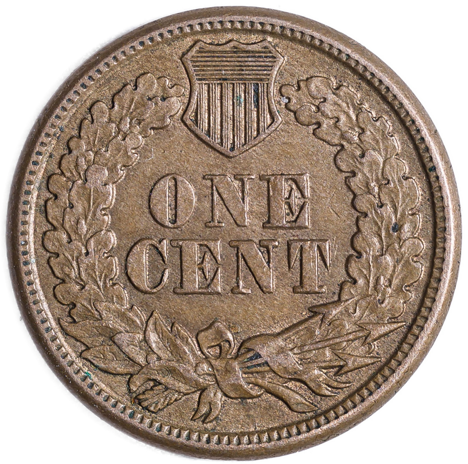 AU-50 1860 Round Bust Indian Cent - 2