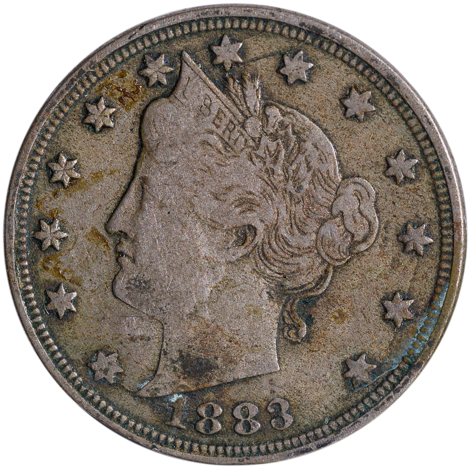 VF Details 1883 Liberty Nickel Error - 2
