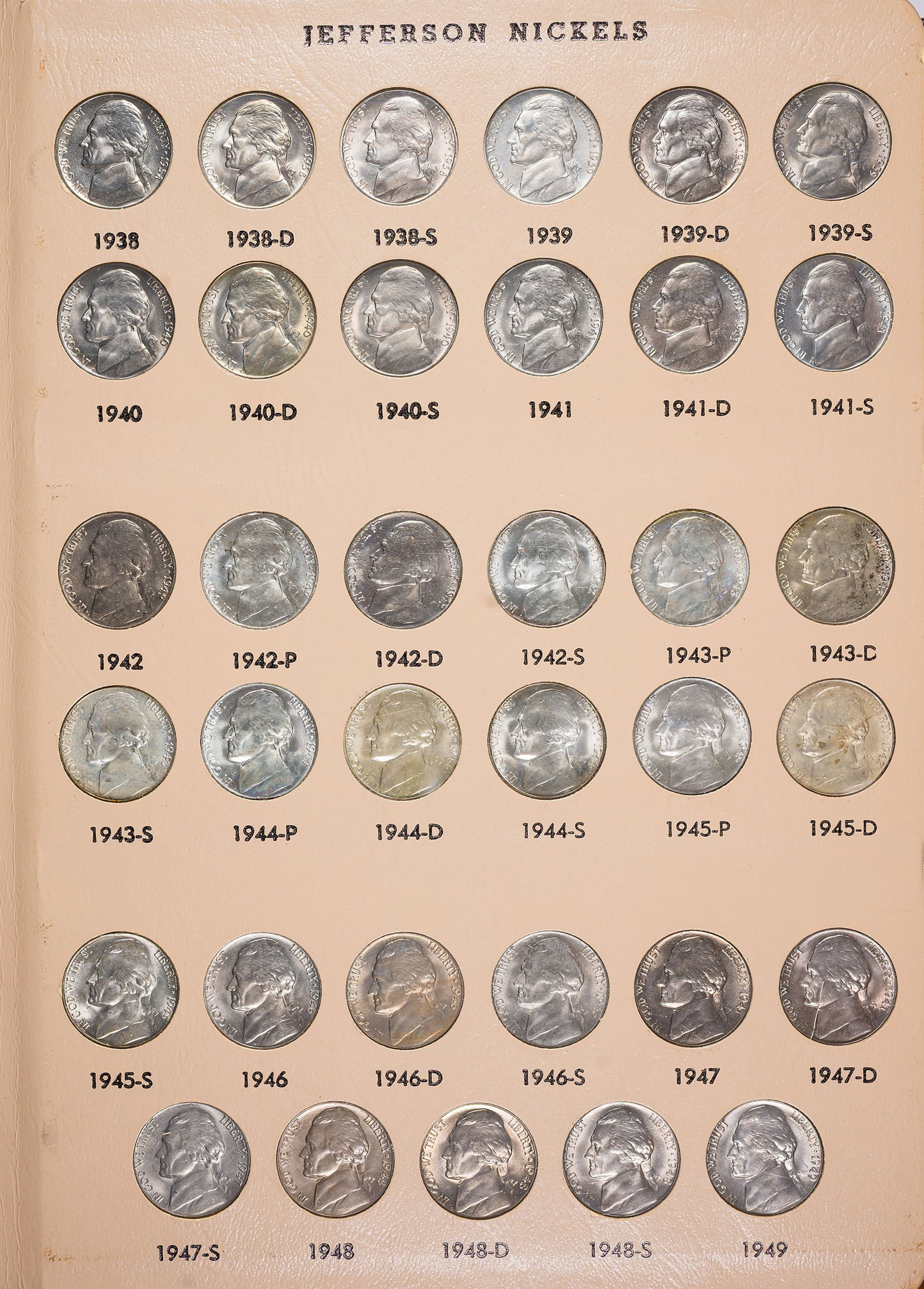 Complete 1938-2012 Jefferson Nickel Set - 2