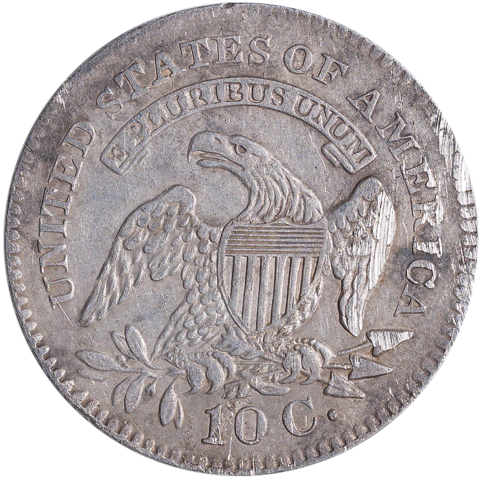 EF/AU Details 1827 Bust Dime - 2