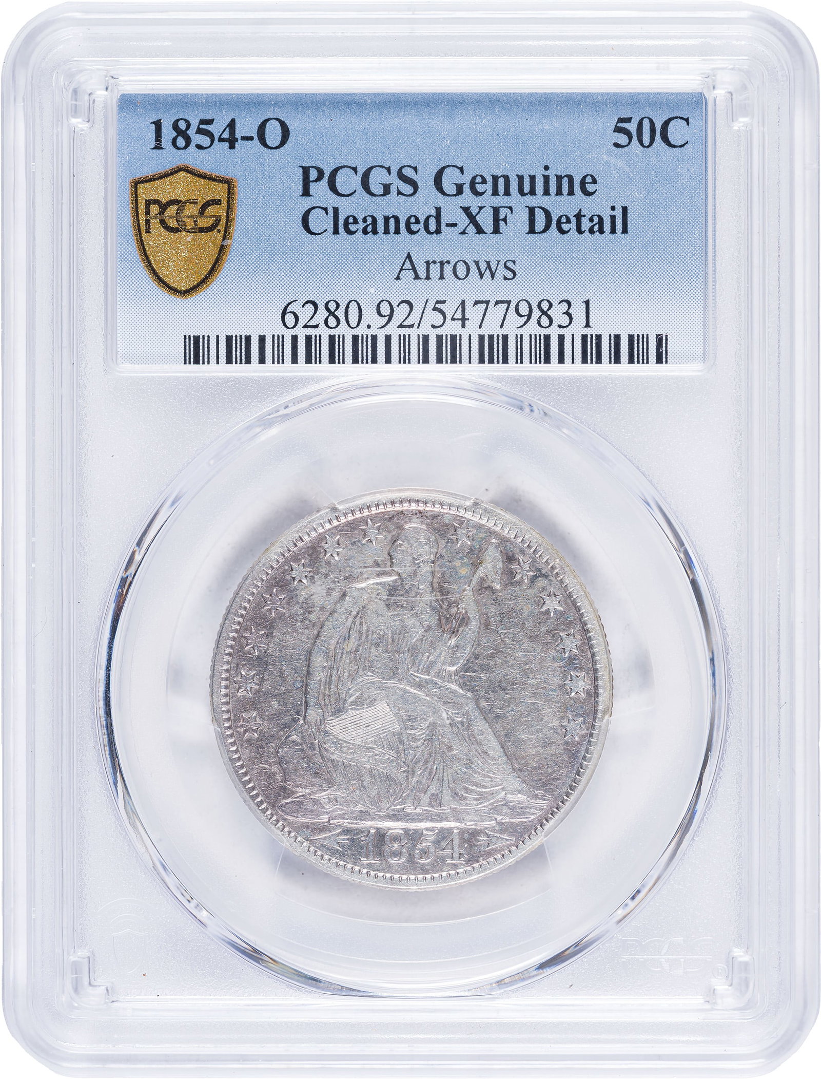 PCGS EF Details 1854-O Seated Half Dollar (1 of 2)