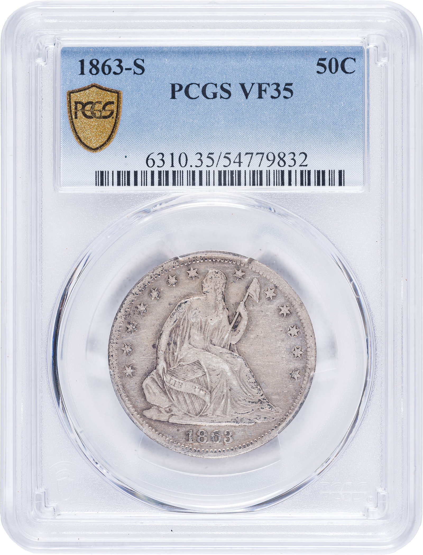 PCGS VF-35 1863-S Seated Half Dollar (1 of 2)