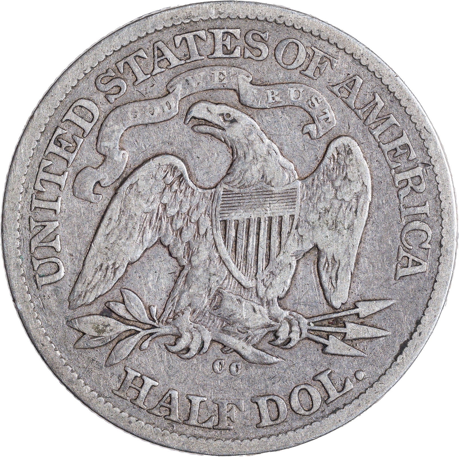 F-12 1877-CC Seated Half Dollar - 2