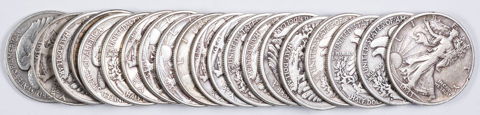 Mixed Date Roll Of Walking Liberty Half Dollars (1 of 1)