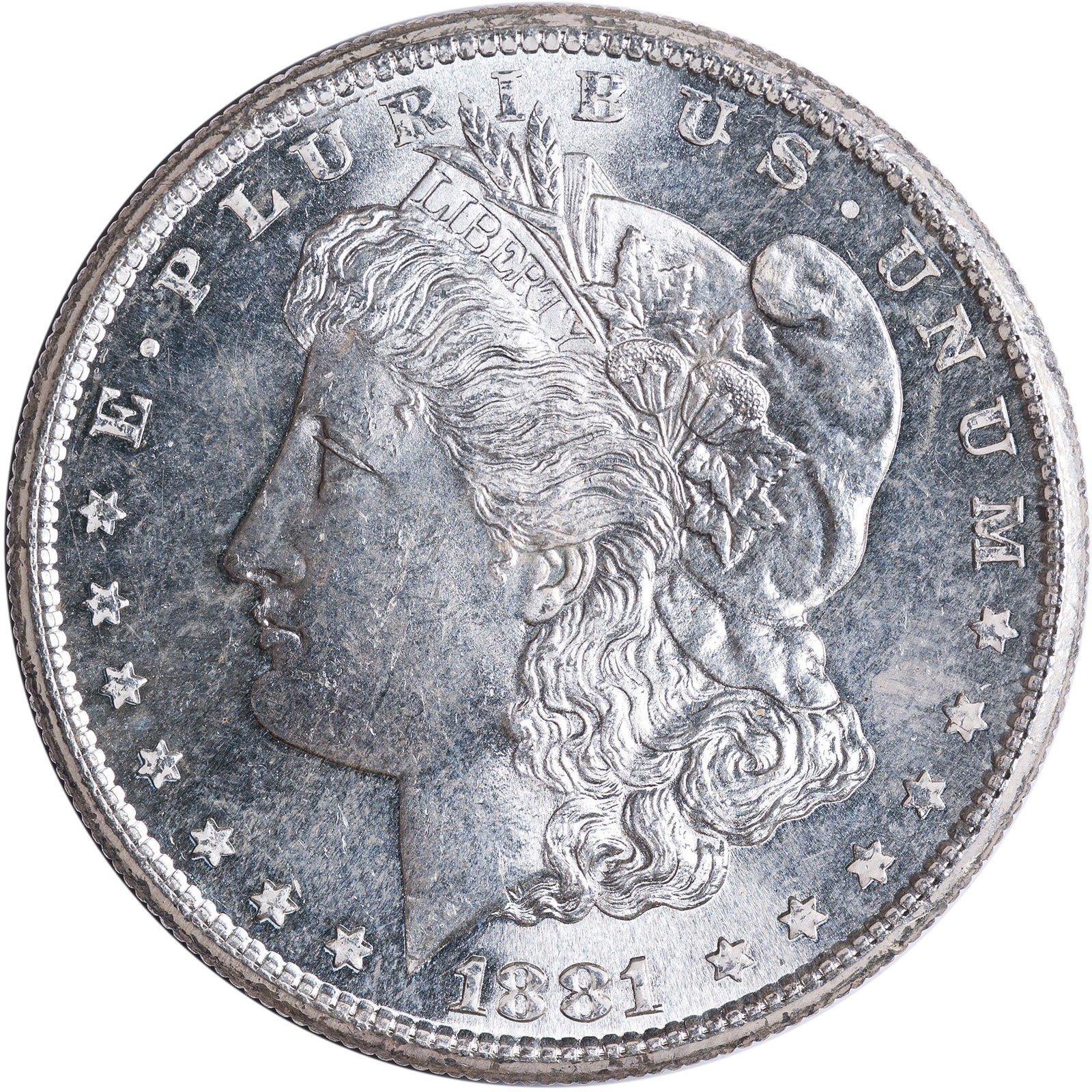 Choice BU-63 1881-S Morgan Dollar: Flashy and nice for the grade.