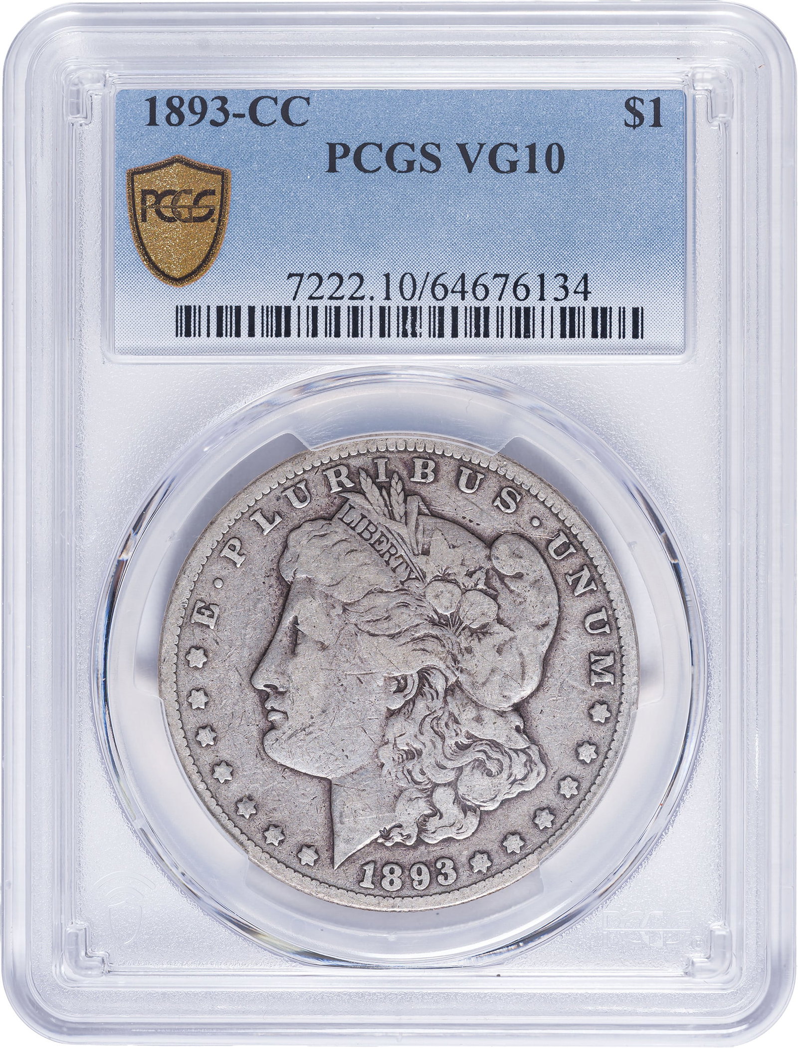 PCGS VG-10 1893-CC Morgan Dollar (1 of 2)