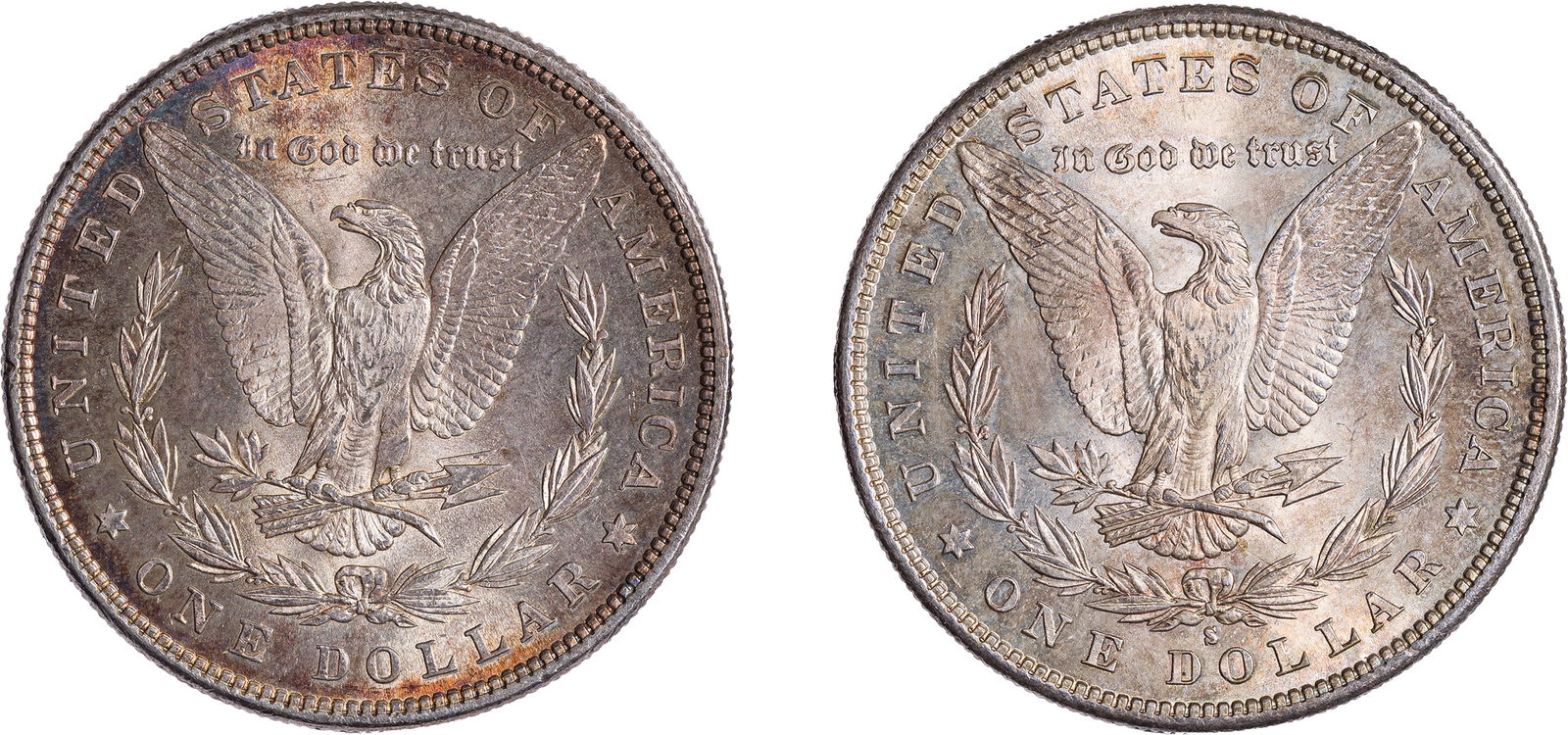 Colorful Mint State Pair of Morgan Dollars - 2