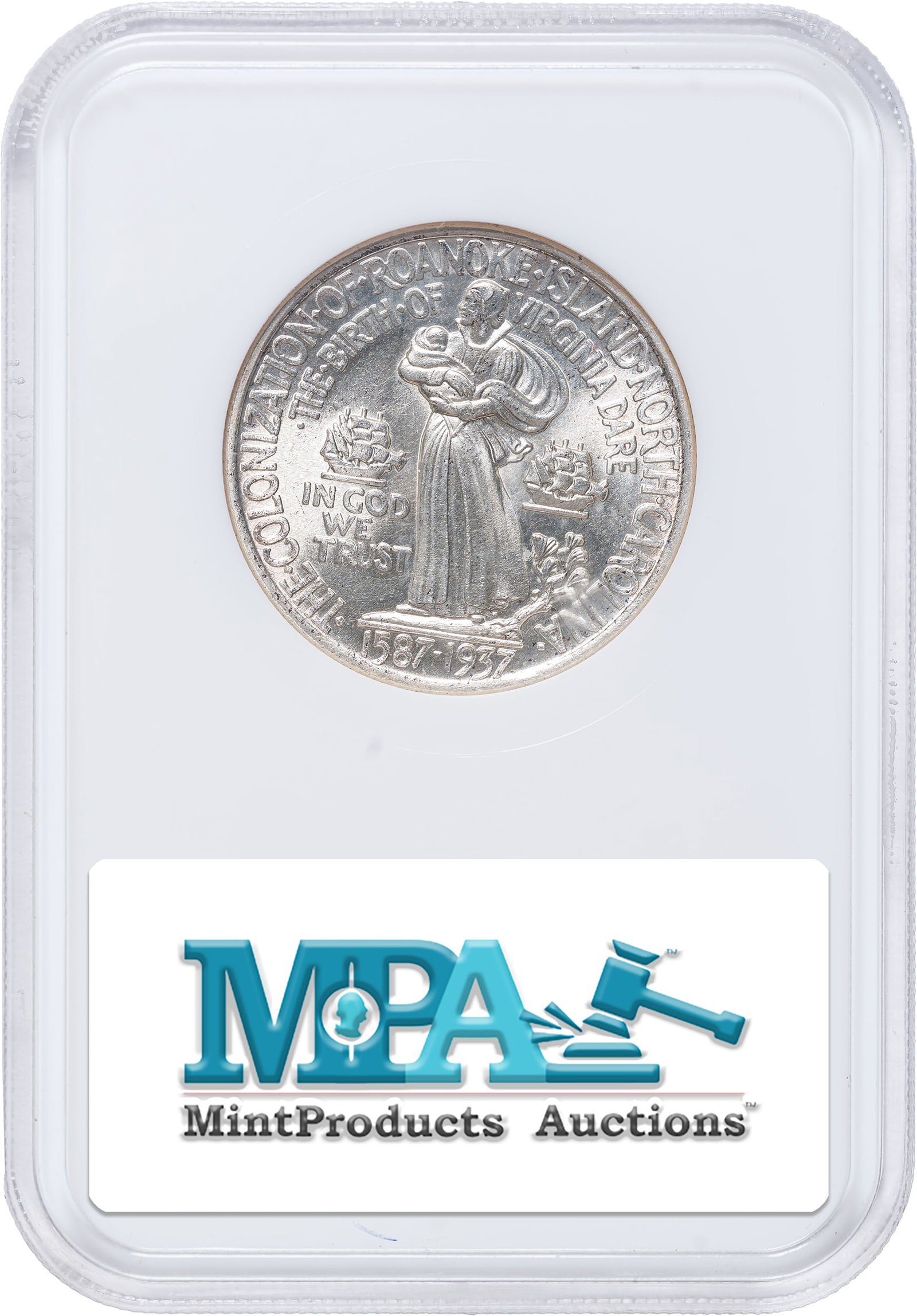 NGC MS-65 Gold CAC 1937 Roanoke Half Dollar - 2