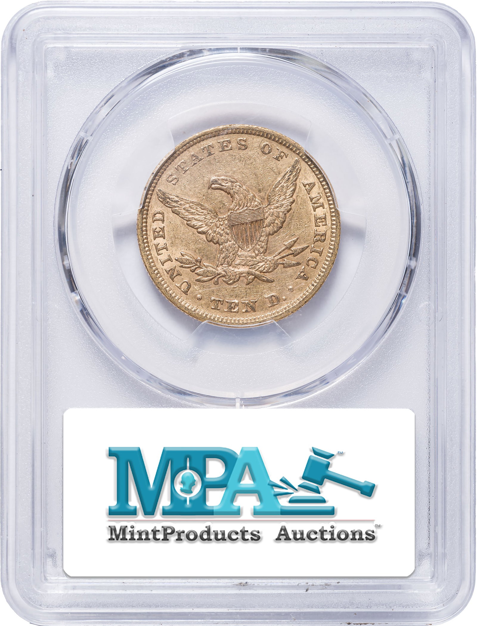 PCGS AU-50 1853/"2" $10 Gold - 2