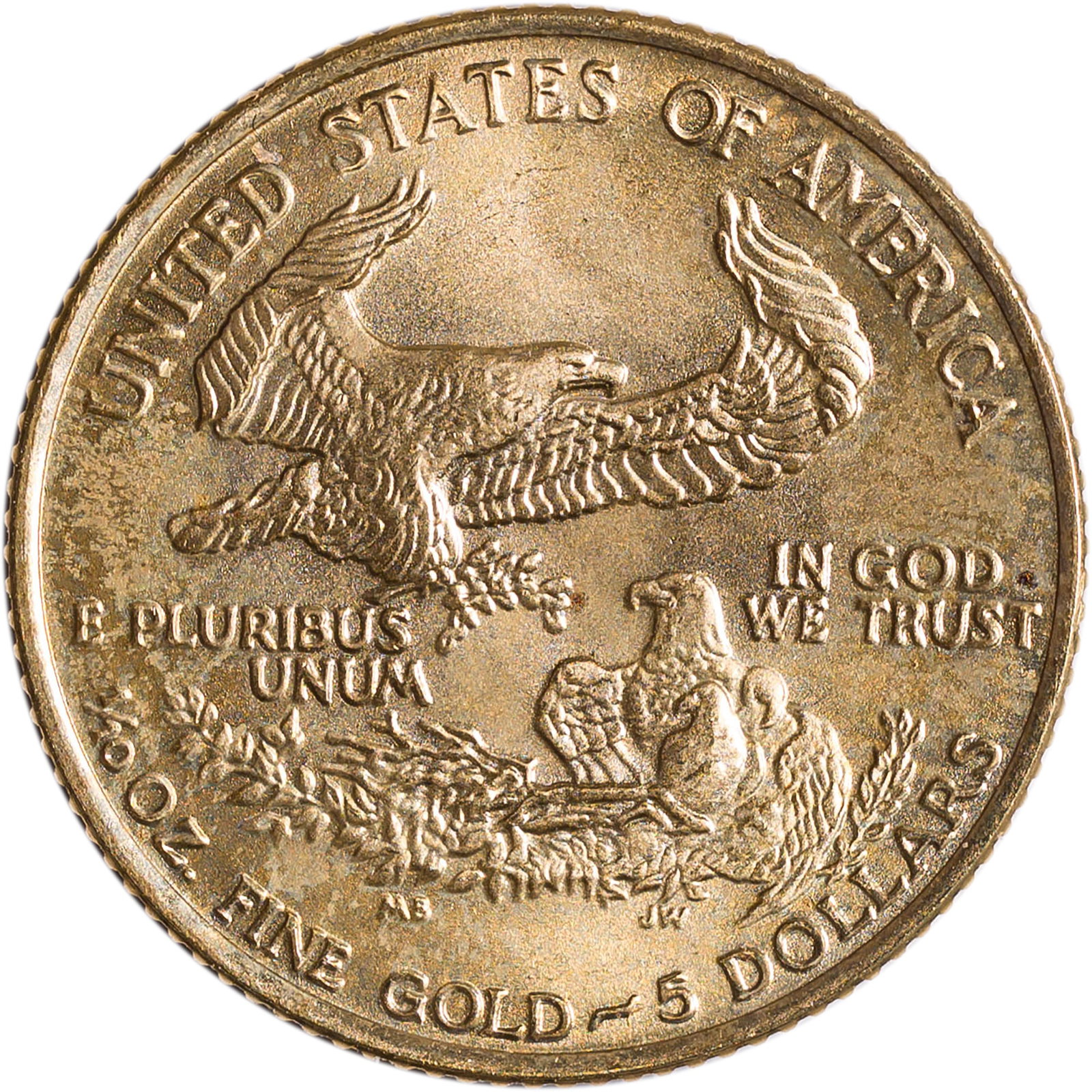 Gem Unc 1987 American Eagle $5 Gold - 2