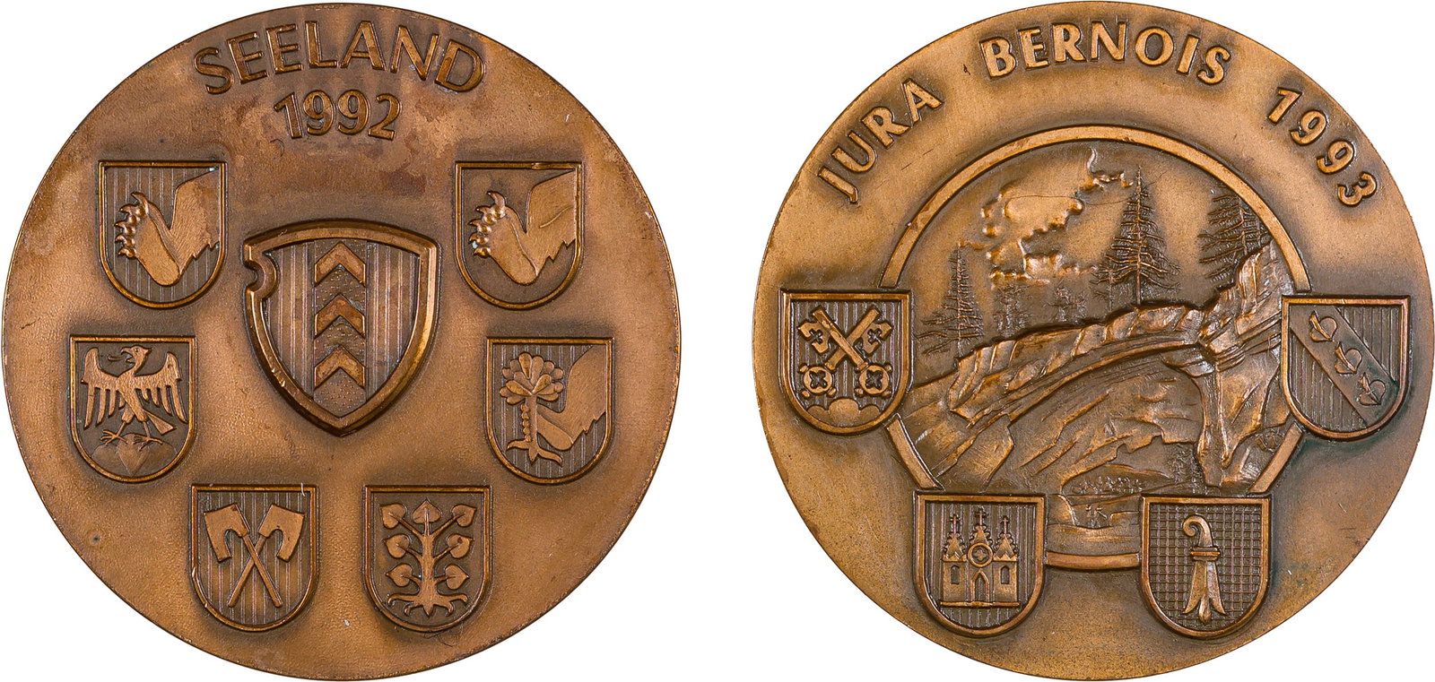 Pair of Large Bronze Medals - 2