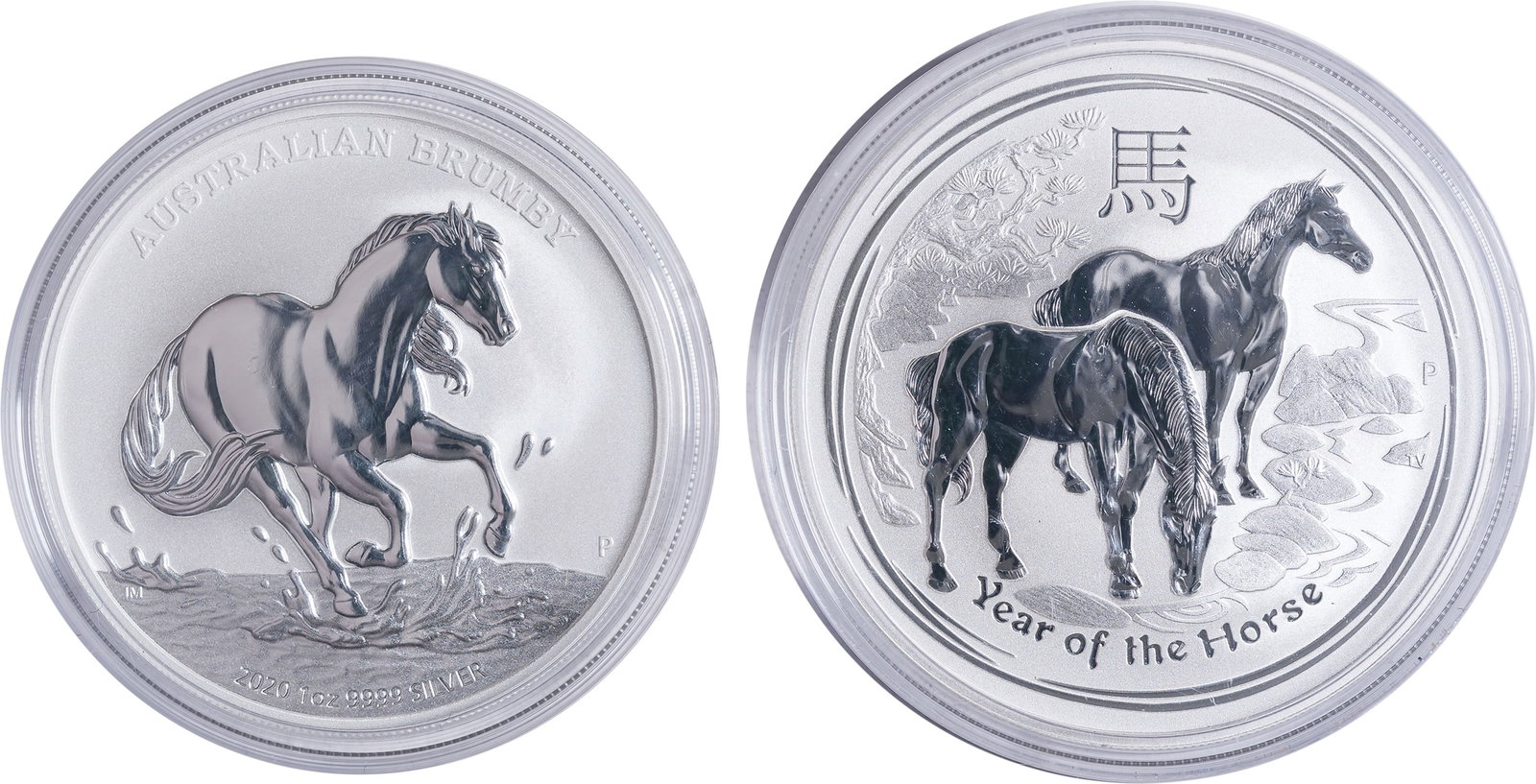 Australia. Pair Of Gem 1 Oz Silver Horses (1 of 2)