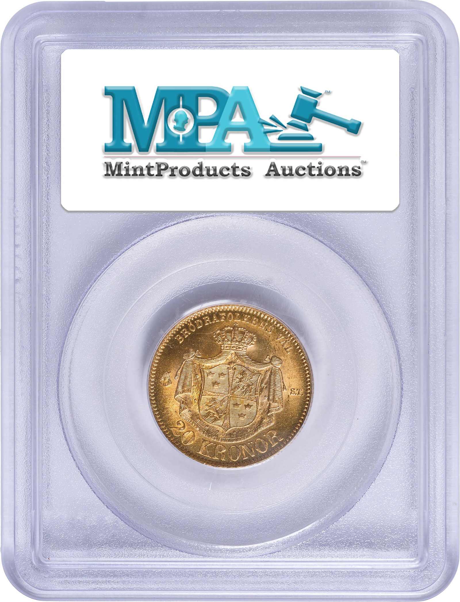 Sweden. PCGS MS-64 1874-ST 20 Kronor Gold - 2