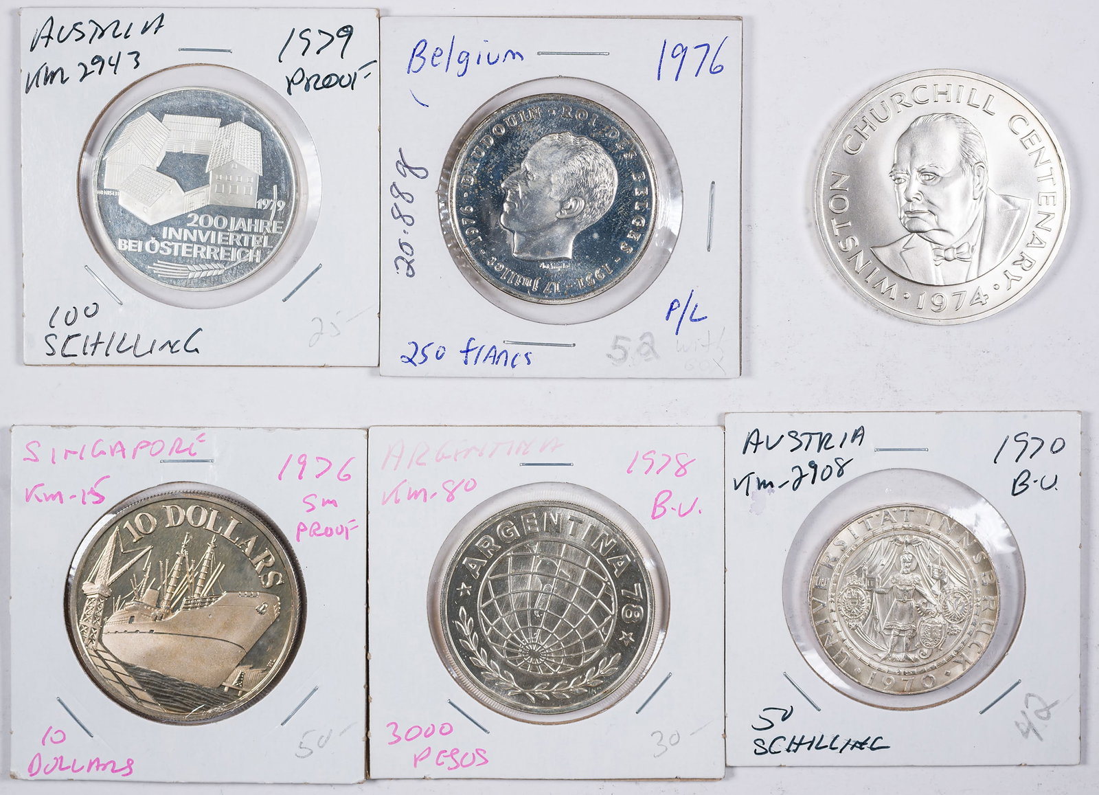 6 Piece 1970's World Silver Lot (1 of 1)