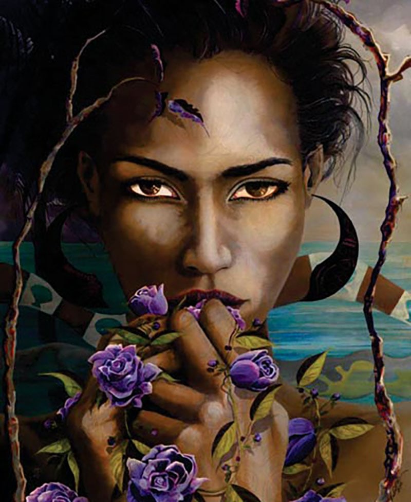 Kulliruna, limited edition giclee on canvas by Vito Loli, 40X48 un-stretched.: Kulliruna, A Wall Art Painting by Vito Loli, limited edition giclee on canvas. Vito Loli, was born on August 12, 1954 in Lima, Peru. The Great-nephew of Paul Gauguin, he is a self-taught painter expre