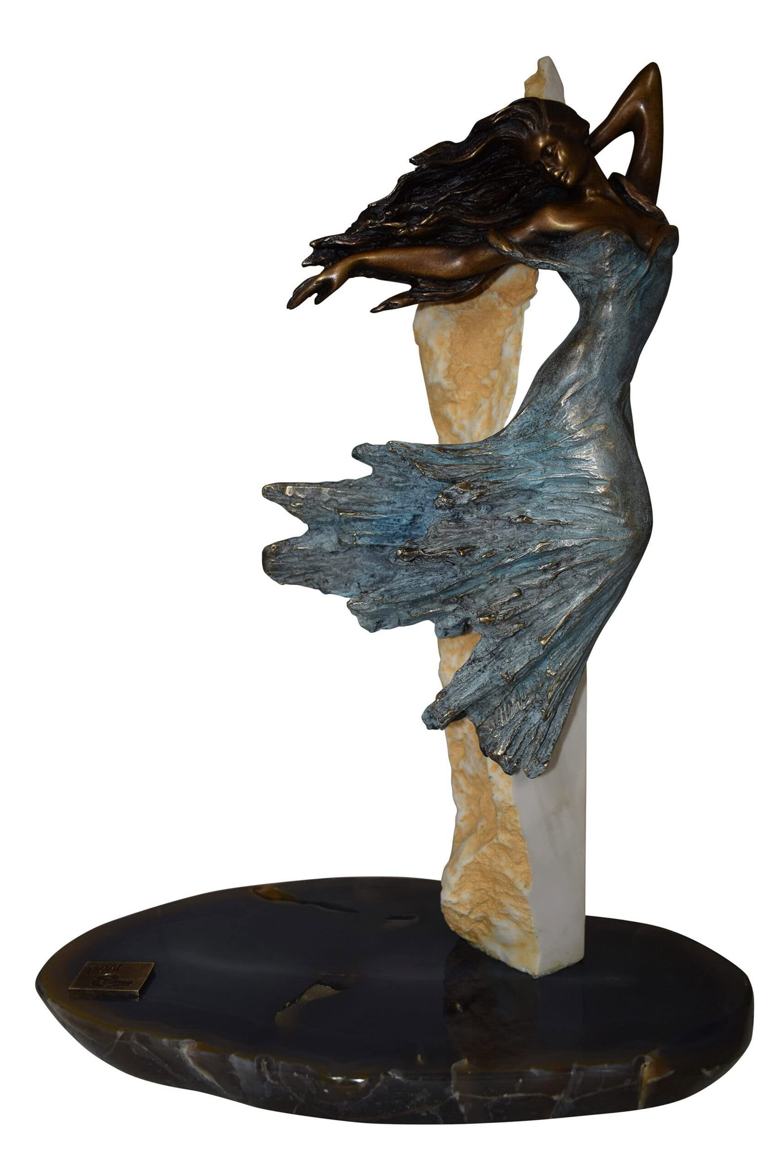 Evolution, Bronze Statue from the Vidal Collection, COA included 8" x 14" x 17"H: Ebano bronze sculpture, Evolution, from the Vidal collection. A stunning and decorative bronze sculpture of a Spanish flamenco dancer. This sculpture captures the essence of the dancer and her movemen