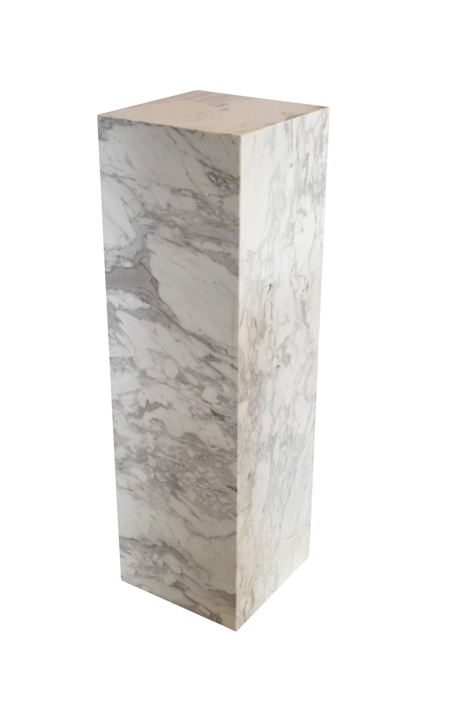 Pedestal For Artwork, Modern Gray and White Marble Stone 12" x 12" x 39"H (1 of 9)
